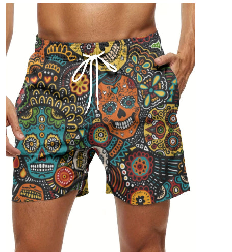 Men’s Hawaiian 3D Print Board Shorts