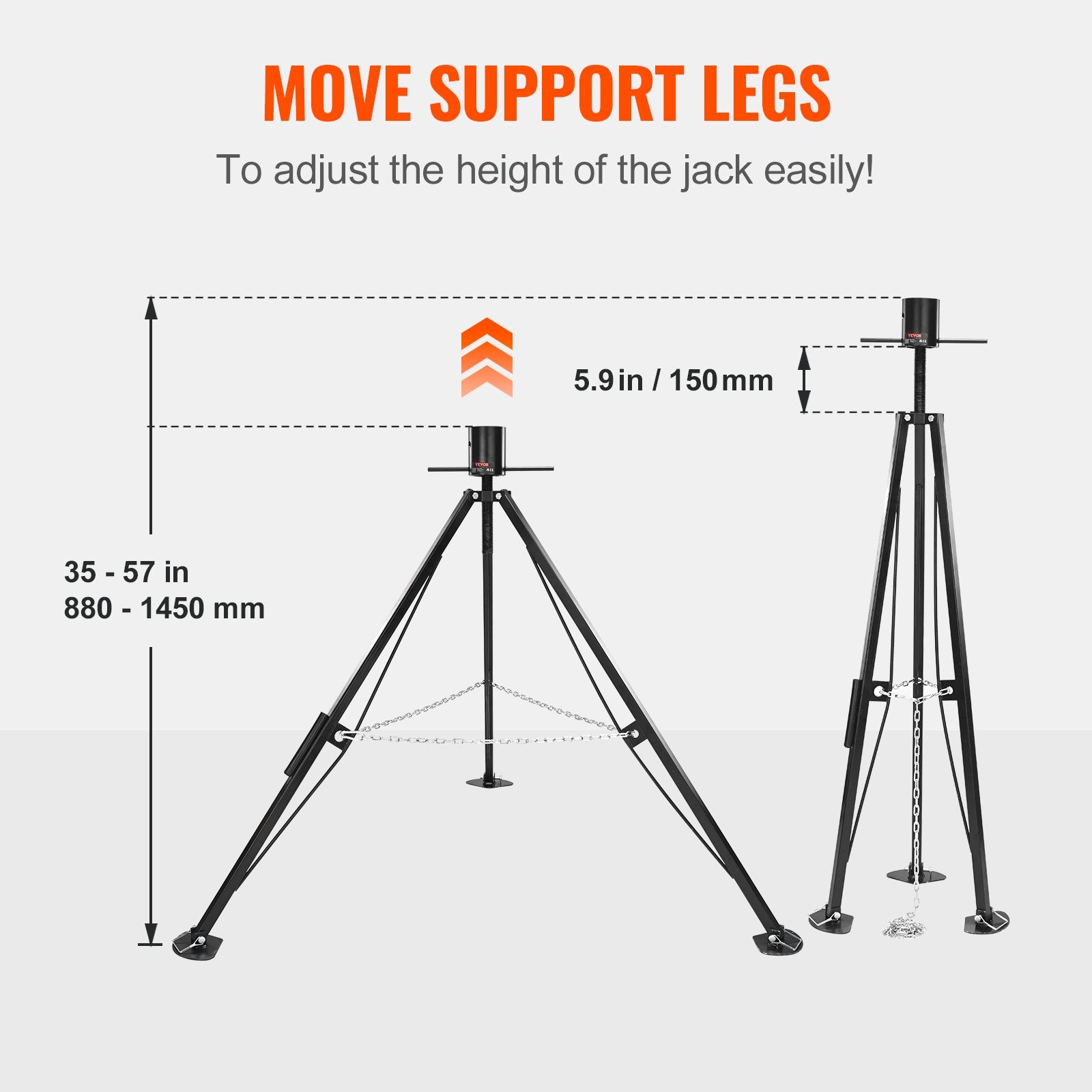 Adjustable Height RV Gooseneck Stabilizer 35–57 Inch