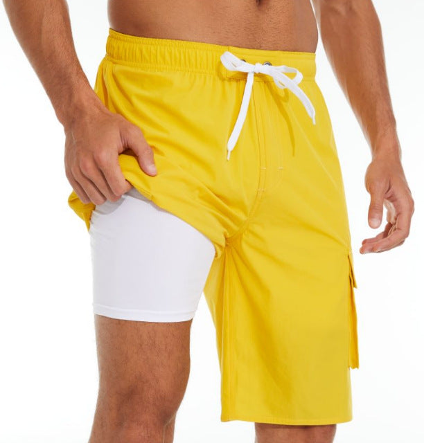 Men’s Solid Color Casual Outdoor Beach Shorts
