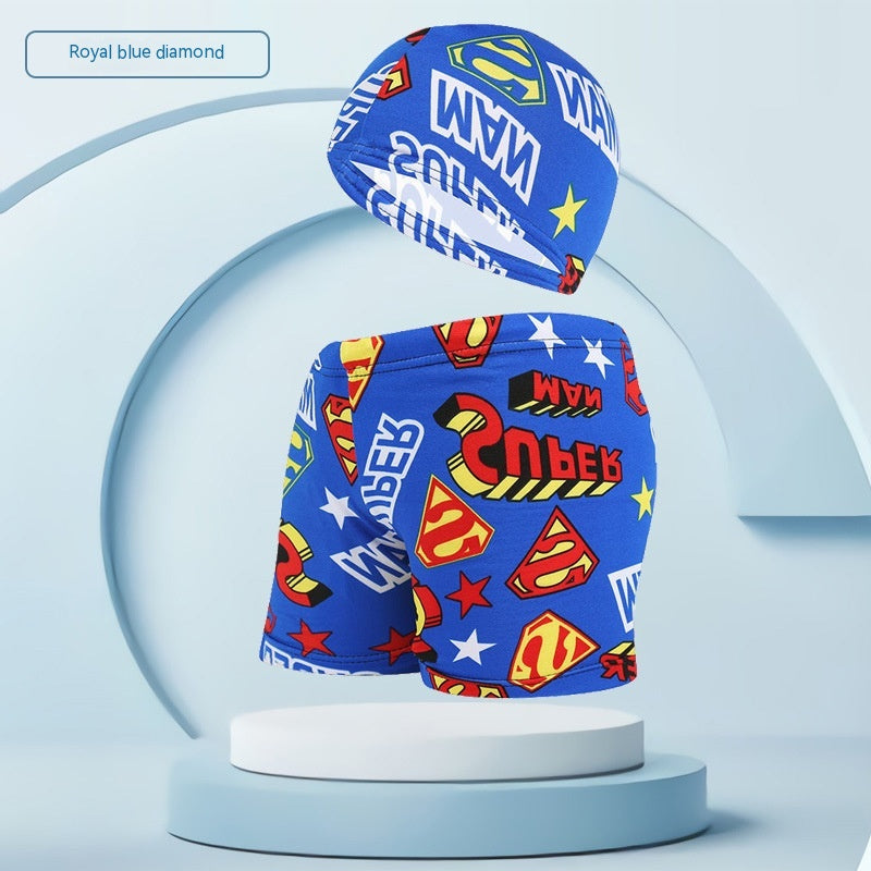 Children’s Swimming Trunks With Cap Beach Vacation Swim Set